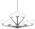 Double Bubble 12.25"H x 23.88"W 9-Light Chandelier in Satin Nicke