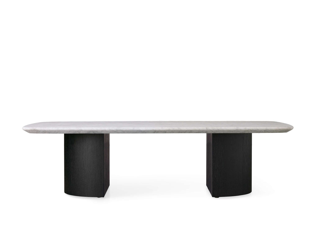 Saint Germain 72" Stone Coffee Table with Dauphine Base and Carrara Top