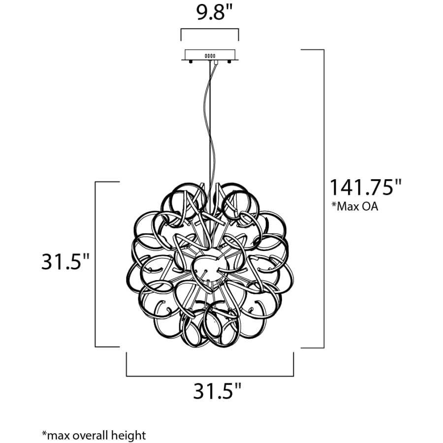 ET2 Chaos 40" Wide LED Chandelier