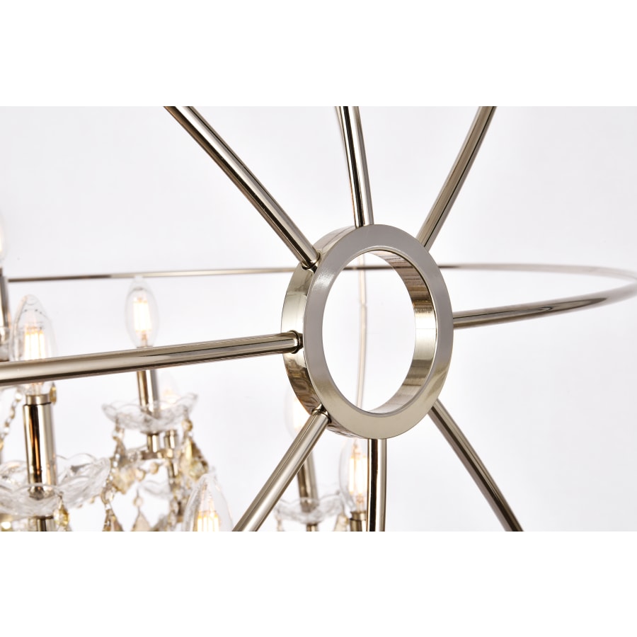 Elegant Lighting Geneva 25 Light 60" Wide Crystal Chandelier with Golden Teak Royal Cut Crystals