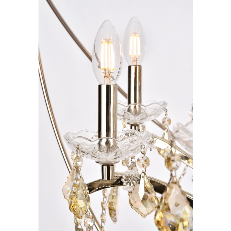 Elegant Lighting Geneva 25 Light 60" Wide Crystal Chandelier with Golden Teak Royal Cut Crystals