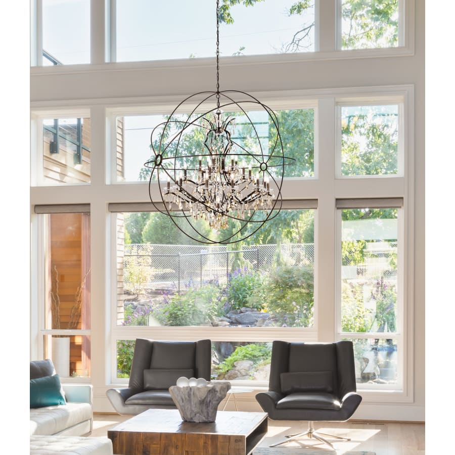 Elegant Lighting Geneva 25 Light 60" Wide Crystal Chandelier with Clear Royal Cut Crystals