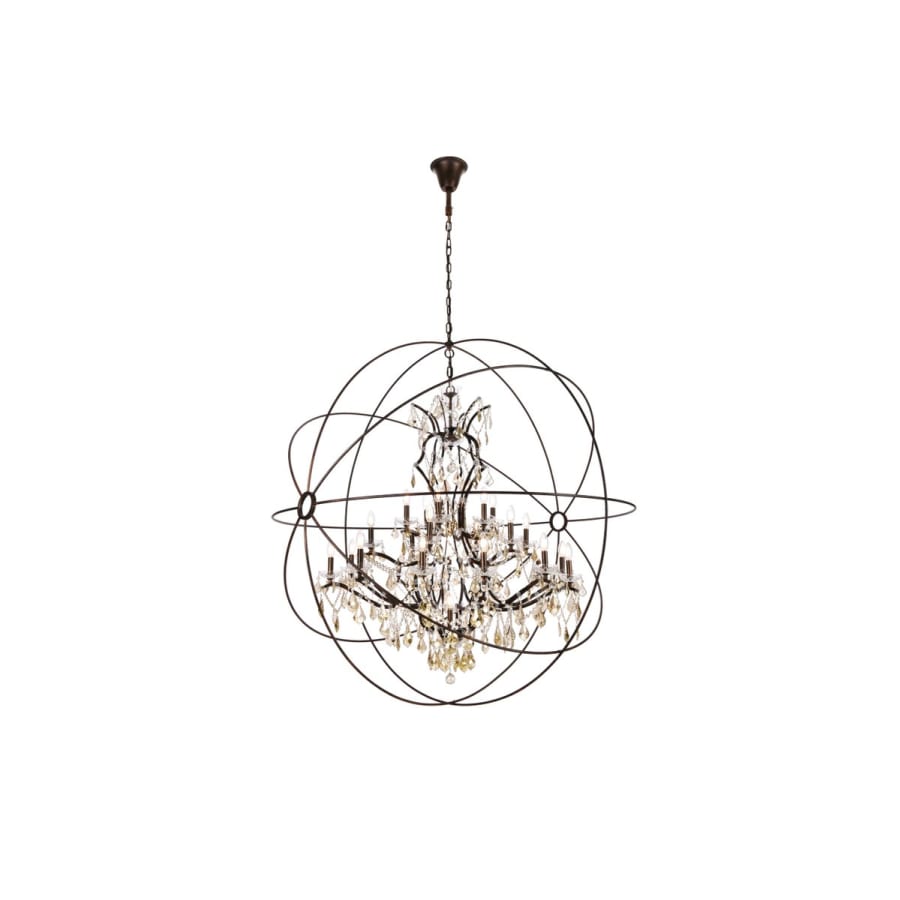 Elegant Lighting Geneva 25 Light 60" Wide Crystal Chandelier with Clear Royal Cut Crystals
