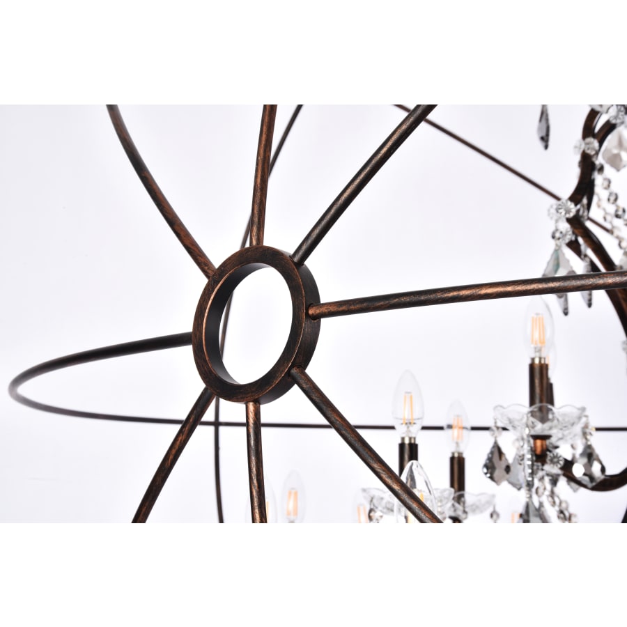 Elegant Lighting Geneva 25 Light 60" Wide Crystal Chandelier with Silver Shade Royal Cut Crystals