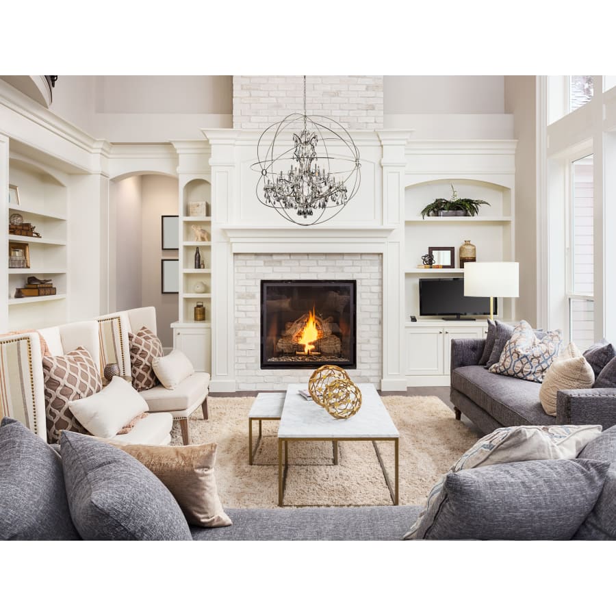 Elegant Lighting Geneva 25 Light 60" Wide Crystal Chandelier with Silver Shade Royal Cut Crystals