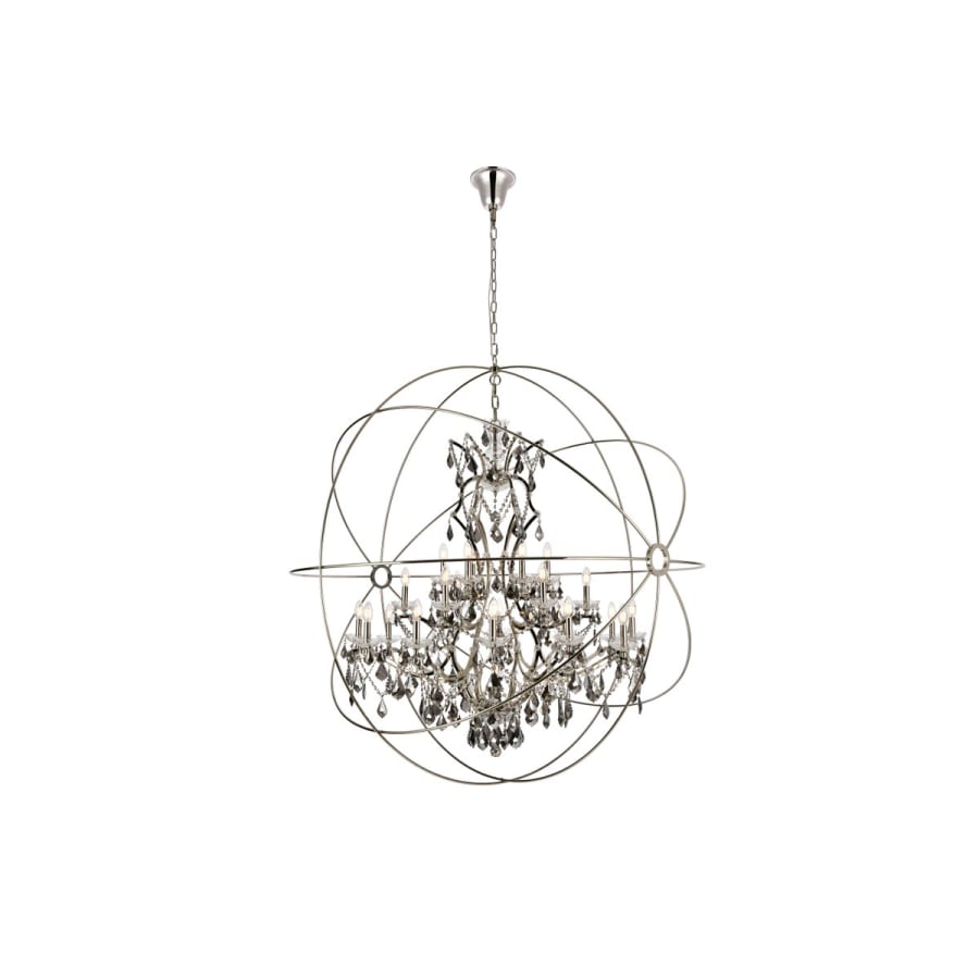 Elegant Lighting Geneva 25 Light 60" Wide Crystal Chandelier with Silver Shade Royal Cut Crystals