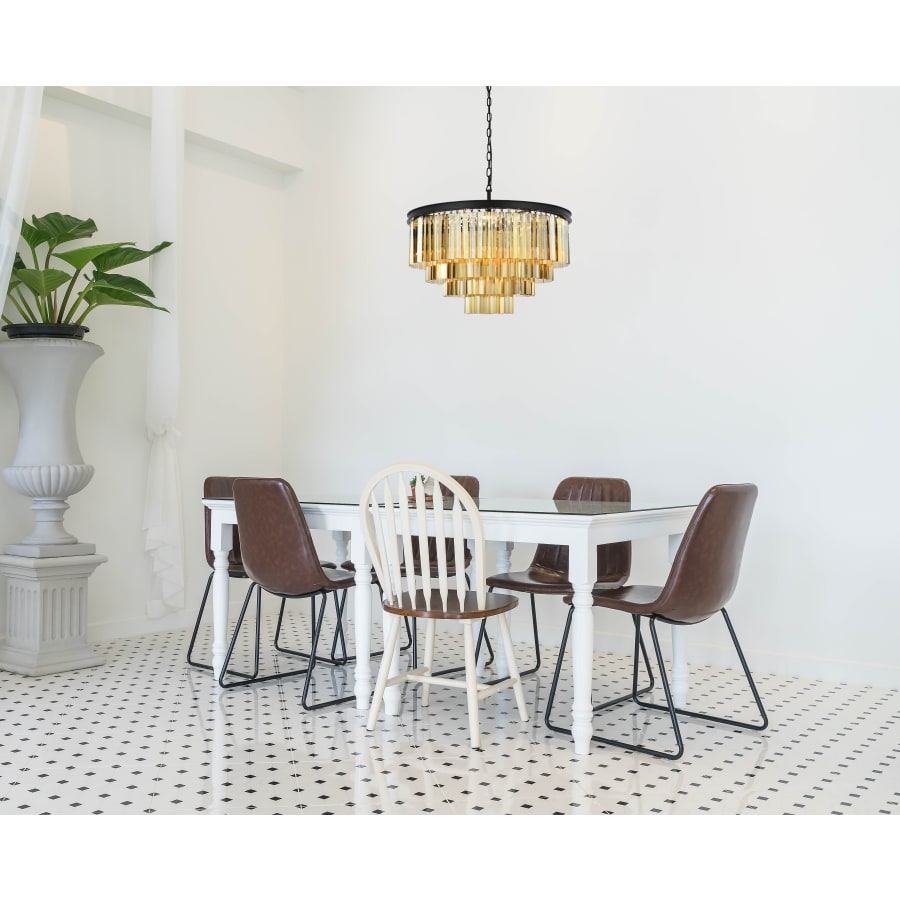 Elegant Lighting Sydney 17 Light 32" Wide Crystal Chandelier with Golden Teak Royal Cut Crystals