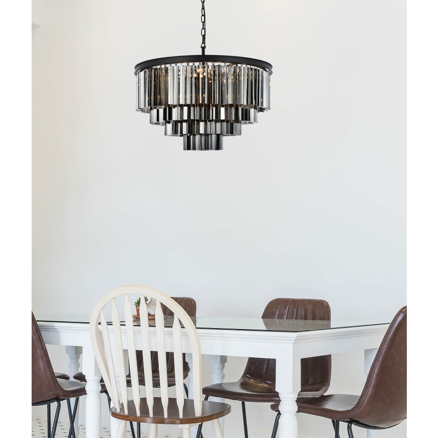 Elegant Lighting Sydney 17 Light 32" Wide Crystal Chandelier with Silver Shade Royal Cut Crystals