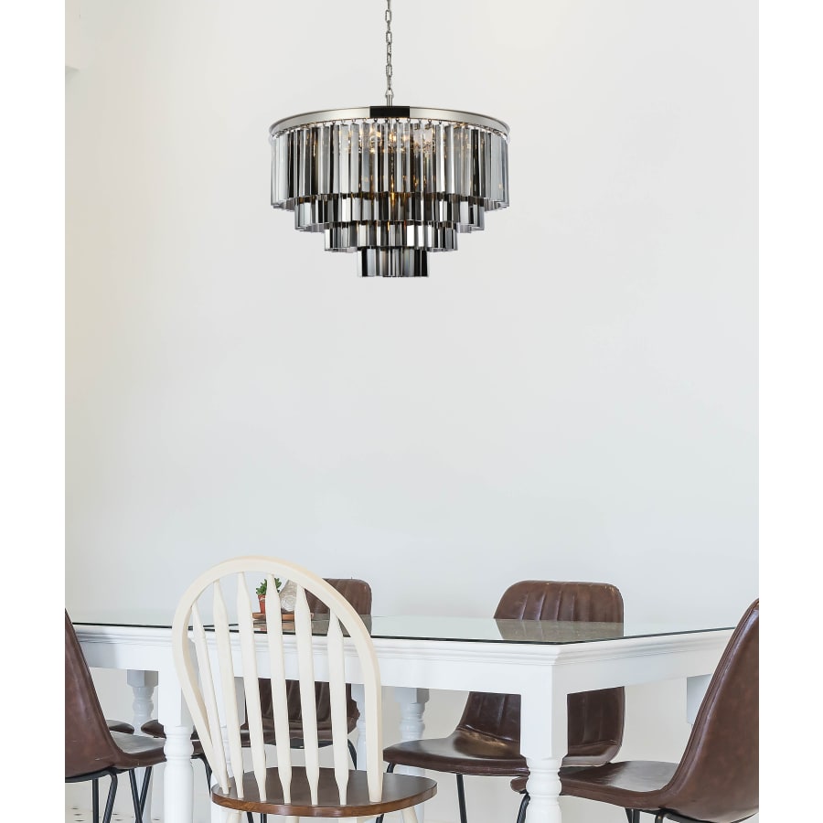 Elegant Lighting Sydney 17 Light 32" Wide Crystal Chandelier with Silver Shade Royal Cut Crystals