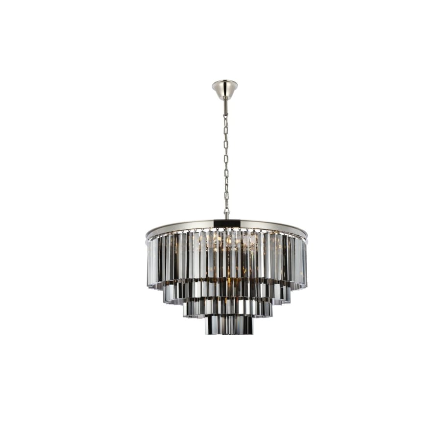 Elegant Lighting Sydney 17 Light 32" Wide Crystal Chandelier with Silver Shade Royal Cut Crystals