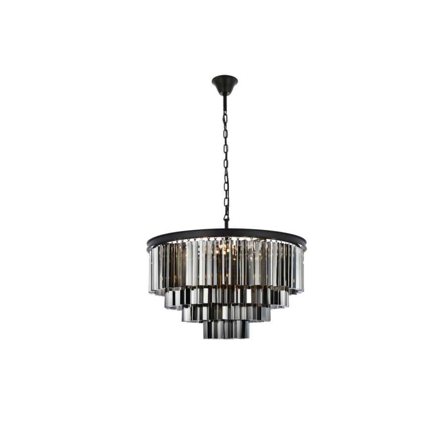 Elegant Lighting Sydney 17 Light 32" Wide Crystal Chandelier with Silver Shade Royal Cut Crystals