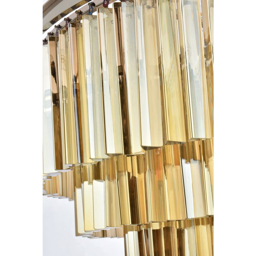 Elegant Lighting Sydney 33 Light 44" Wide Crystal Chandelier with Golden Teak Royal Cut Crystals