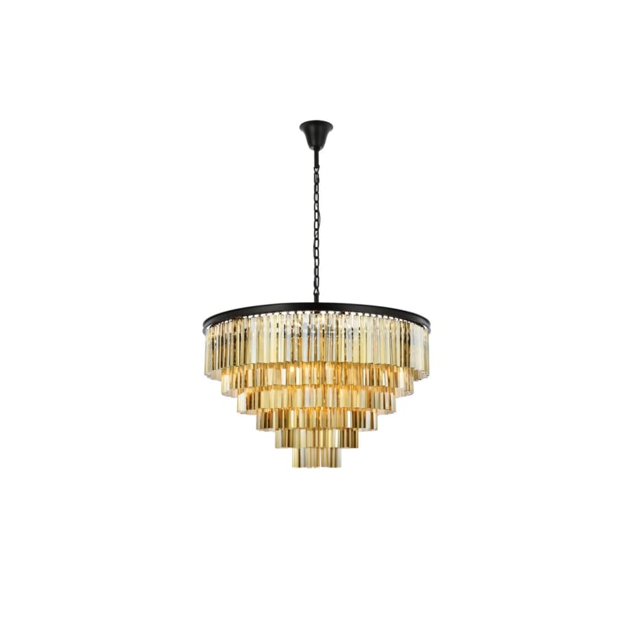 Elegant Lighting Sydney 33 Light 44" Wide Crystal Chandelier with Golden Teak Royal Cut Crystals
