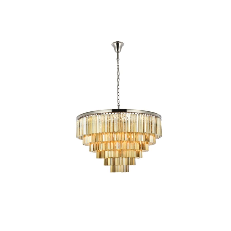 Elegant Lighting Sydney 33 Light 44" Wide Crystal Chandelier with Golden Teak Royal Cut Crystals