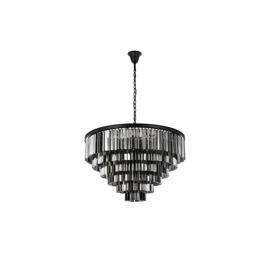Elegant Lighting Sydney 33 Light 44" Wide Crystal Chandelier with Silver Shade Royal Cut Crystals