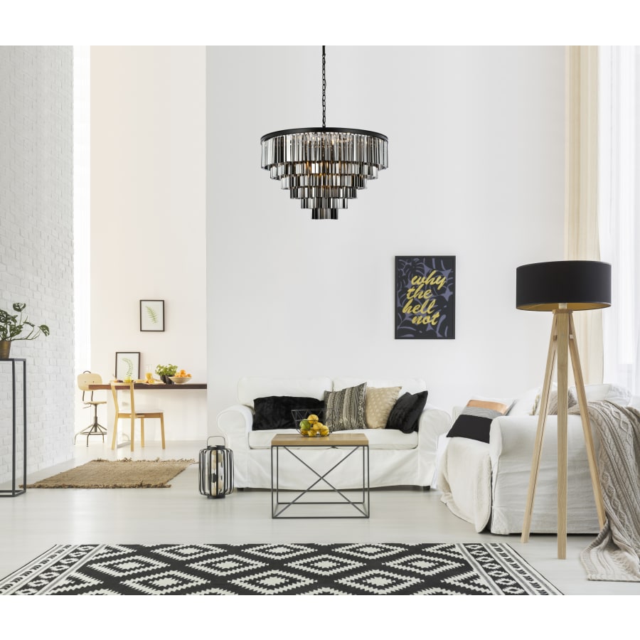 Elegant Lighting Sydney 33 Light 44" Wide Crystal Chandelier with Silver Shade Royal Cut Crystals