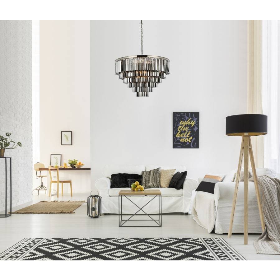 Elegant Lighting Sydney 33 Light 44" Wide Crystal Chandelier with Silver Shade Royal Cut Crystals