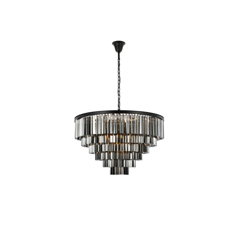 Elegant Lighting Sydney 33 Light 44" Wide Crystal Chandelier with Silver Shade Royal Cut Crystals