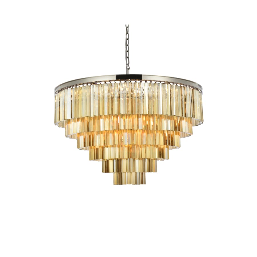 Elegant Lighting Sydney 33 Light 44" Wide Crystal Chandelier with Golden Teak Royal Cut Crystals