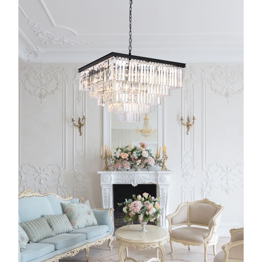 Elegant Lighting Sydney 21 Light 34" Wide Crystal Waterfall Chandelier
