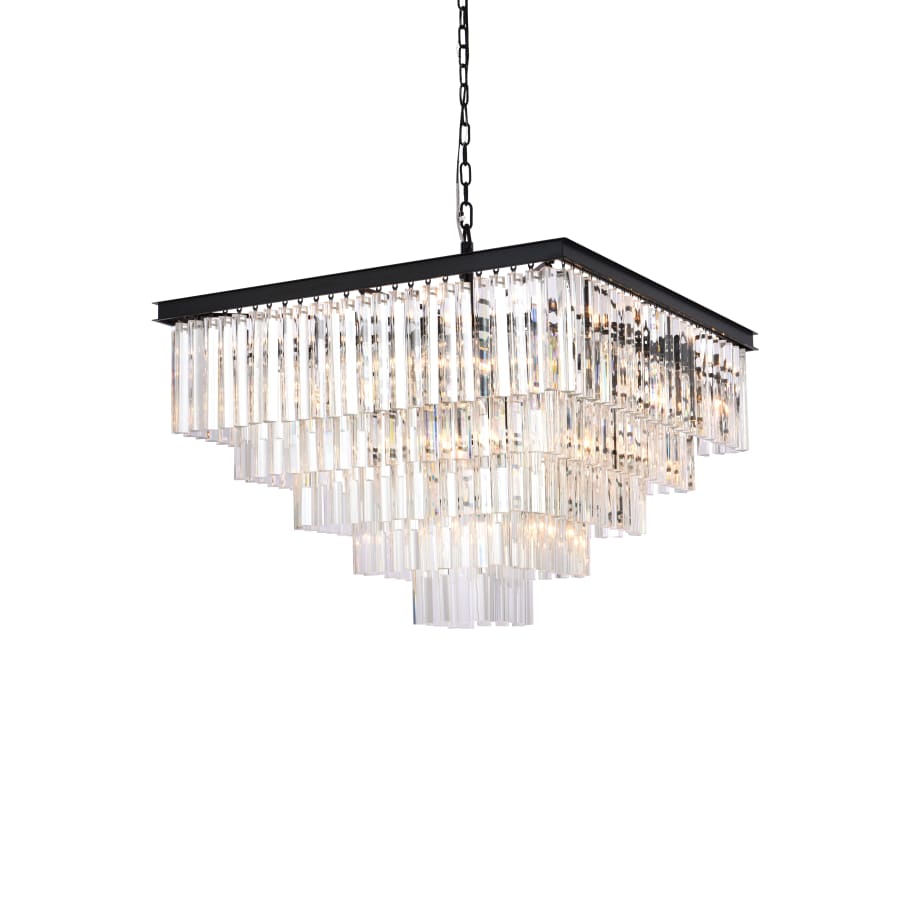 Elegant Lighting Sydney 21 Light 34" Wide Crystal Waterfall Chandelier