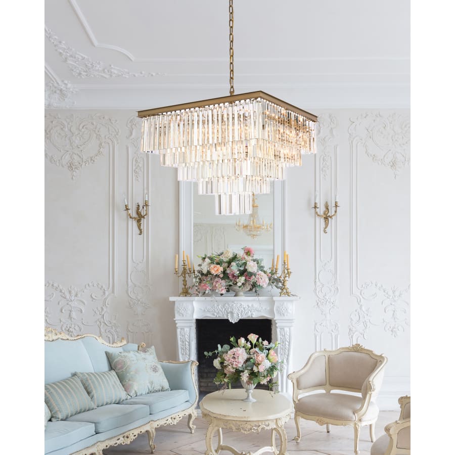 Elegant Lighting Sydney 21 Light 34" Wide Crystal Waterfall Chandelier