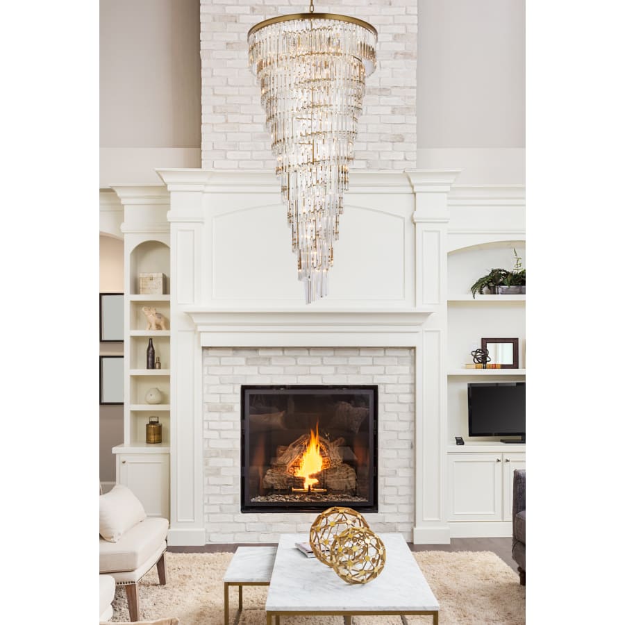 Elegant Lighting Sydney 42 Light 37" Wide Crystal Waterfall Chandelier