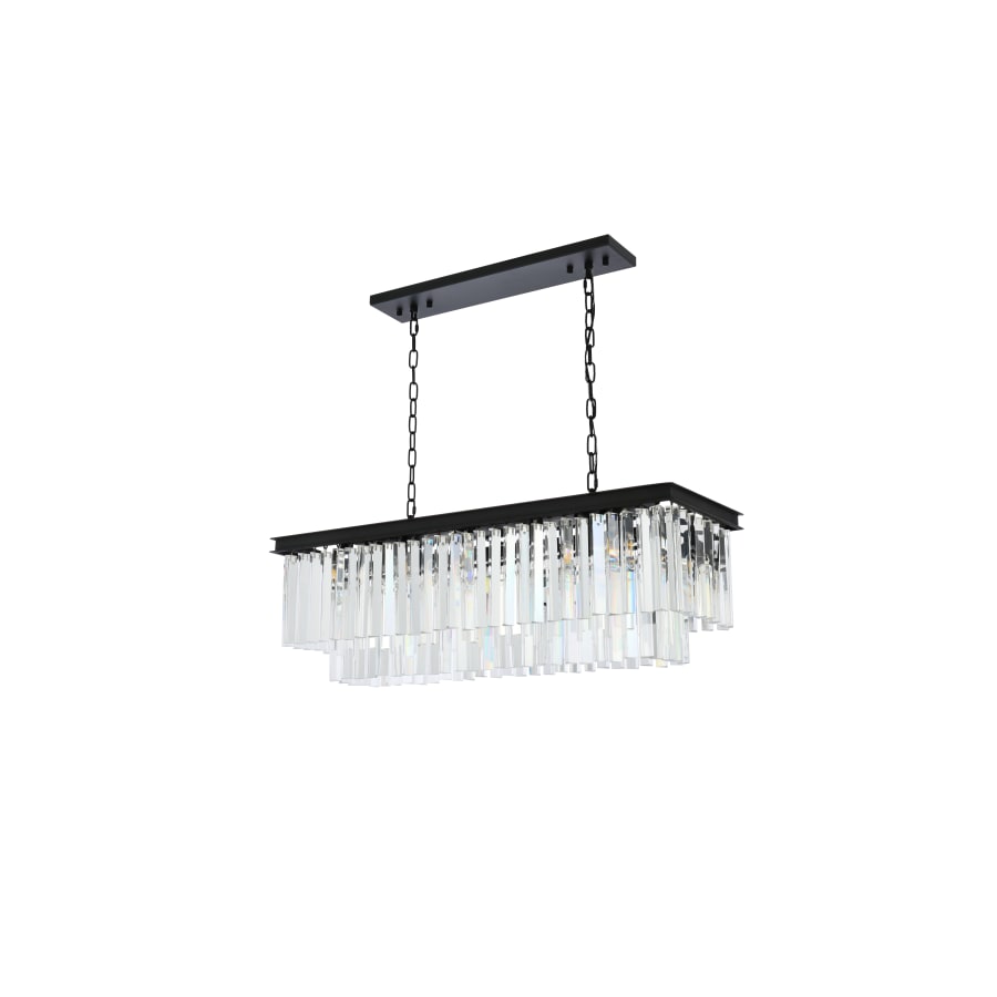 Elegant Lighting Sydney 12 Light 40" Wide Crystal Linear Chandelier with Clear Royal Cut Crystals