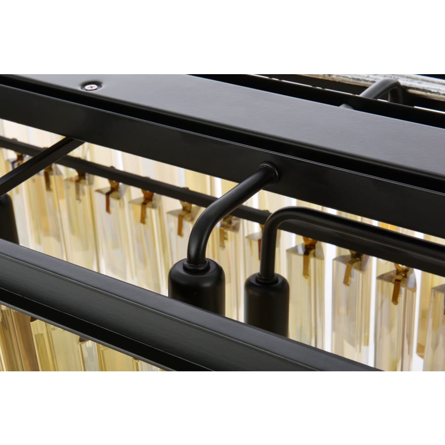 Elegant Lighting Sydney 12 Light 50" Wide Crystal Linear Chandelier with Golden Teak Royal Cut Crystals