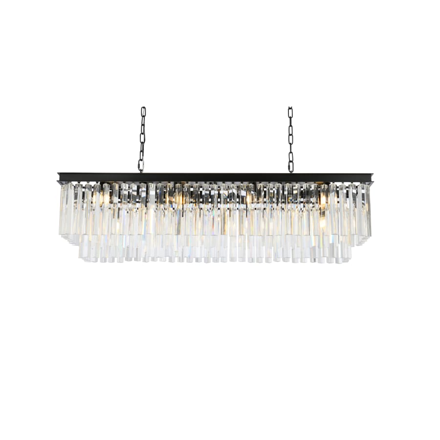 Elegant Lighting Sydney 12 Light 50" Wide Crystal Linear Chandelier with Clear Royal Cut Crystals