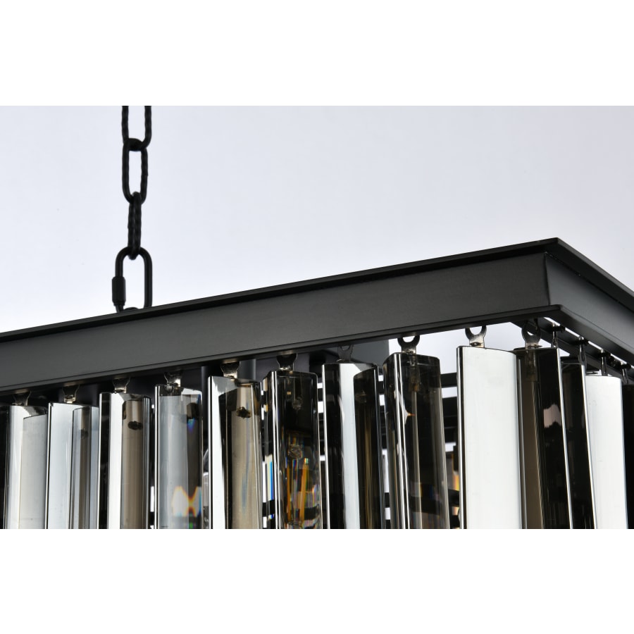 Elegant Lighting Sydney 12 Light 60" Wide Crystal Linear Chandelier with Silver Shade Royal Cut Crystals