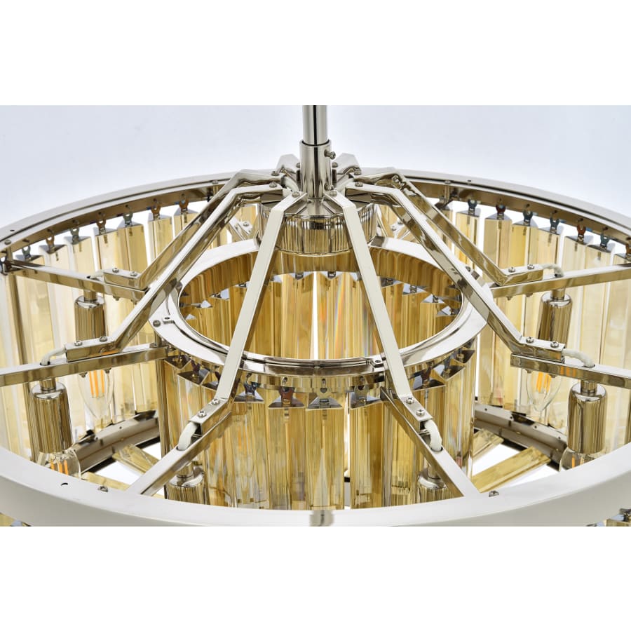 Elegant Lighting Chelsea 8 Light 28" Wide Crystal Drum Chandelier with Golden Teak Royal Cut Crystals