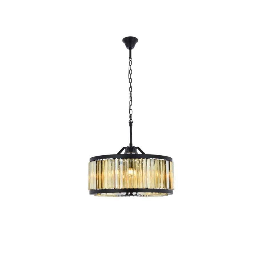 Elegant Lighting Chelsea 8 Light 28" Wide Crystal Drum Chandelier with Golden Teak Royal Cut Crystals