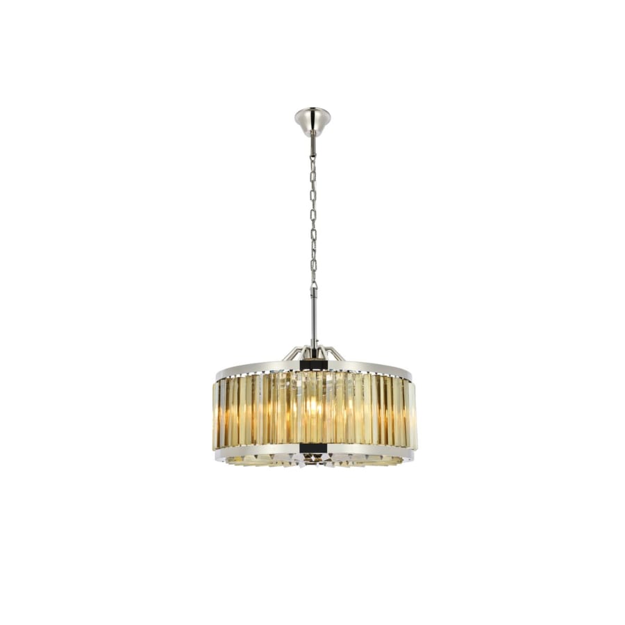 Elegant Lighting Chelsea 8 Light 28" Wide Crystal Drum Chandelier with Golden Teak Royal Cut Crystals