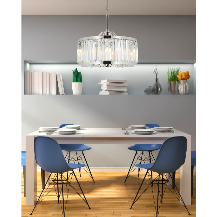 Elegant Lighting Chelsea 8 Light 28" Wide Crystal Drum Chandelier with Clear Royal Cut Crystals