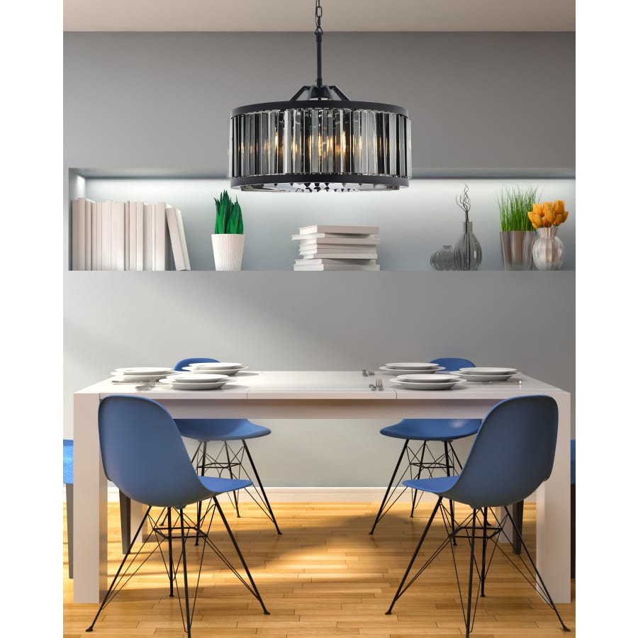 Elegant Lighting Chelsea 8 Light 28" Wide Crystal Drum Chandelier with Silver Shade Royal Cut Crystals
