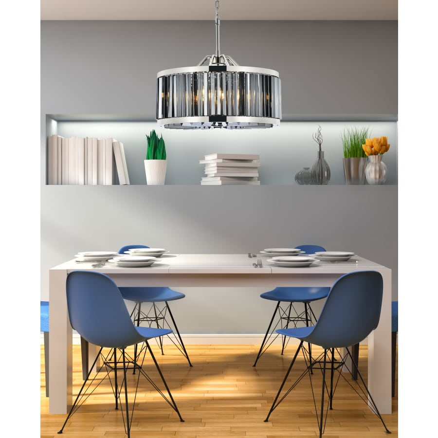 Elegant Lighting Chelsea 8 Light 28" Wide Crystal Drum Chandelier with Silver Shade Royal Cut Crystals