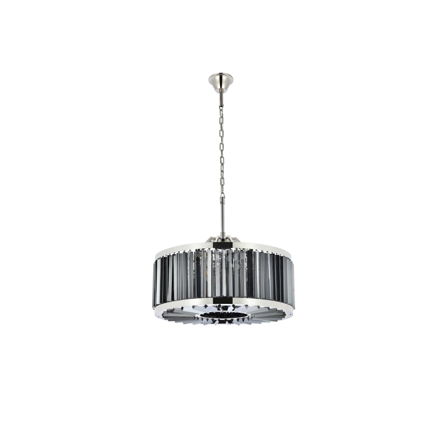 Elegant Lighting Chelsea 8 Light 28" Wide Crystal Drum Chandelier with Silver Shade Royal Cut Crystals