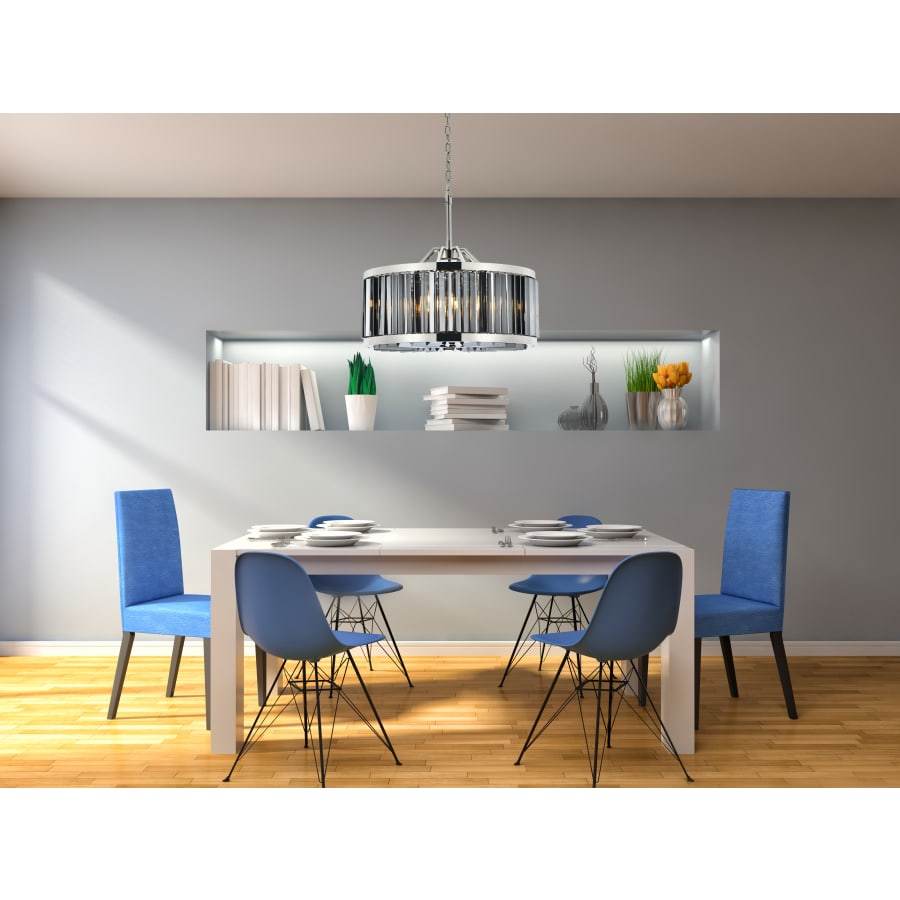 Elegant Lighting Chelsea 8 Light 28" Wide Crystal Drum Chandelier with Silver Shade Royal Cut Crystals