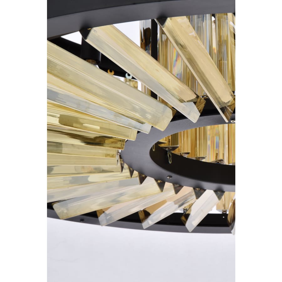 Elegant Lighting Chelsea 10 Light 36" Wide Crystal Drum Chandelier with Golden Teak Royal Cut Crystals