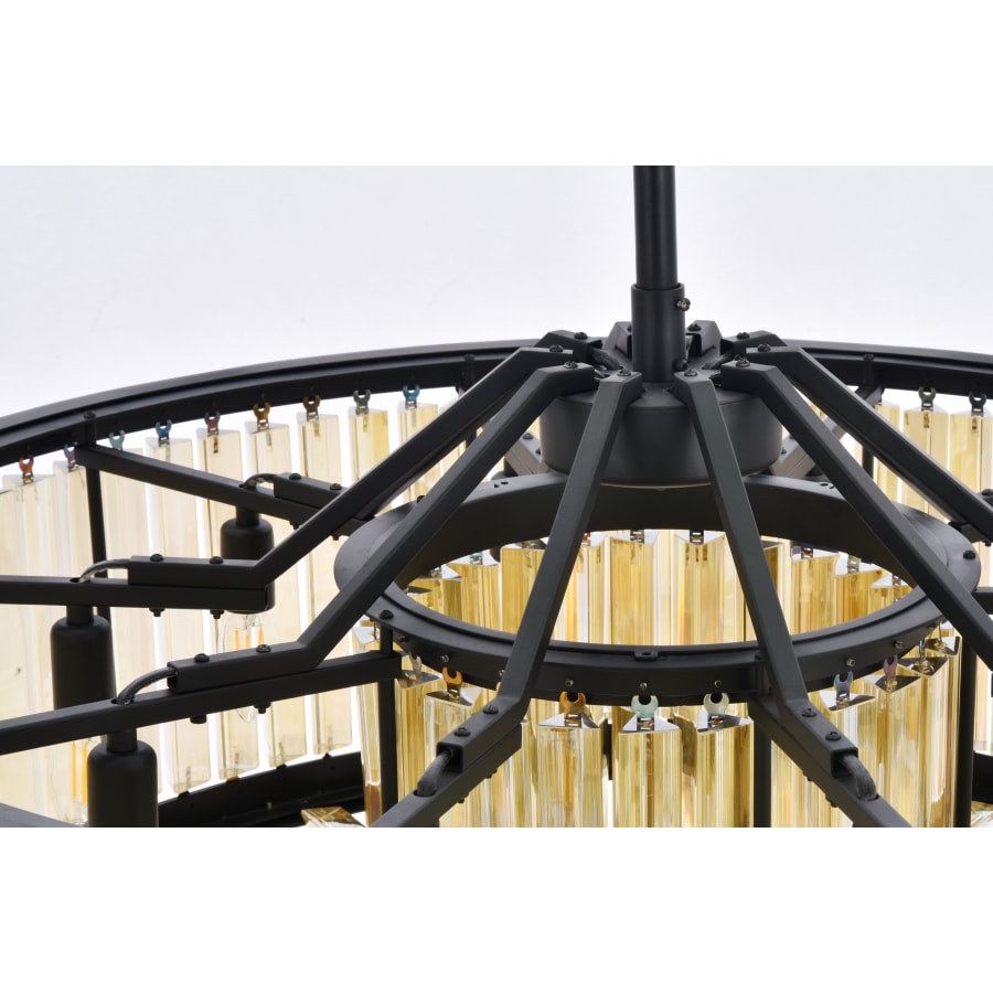 Elegant Lighting Chelsea 10 Light 36" Wide Crystal Drum Chandelier with Golden Teak Royal Cut Crystals
