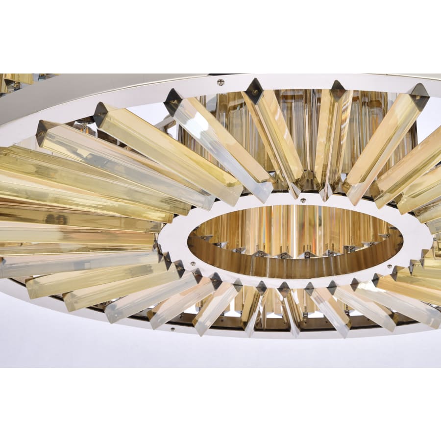 Elegant Lighting Chelsea 10 Light 36" Wide Crystal Drum Chandelier with Golden Teak Royal Cut Crystals