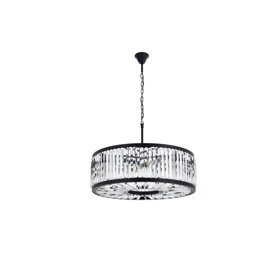 Elegant Lighting Chelsea 10 Light 36" Wide Crystal Drum Chandelier with Clear Royal Cut Crystals