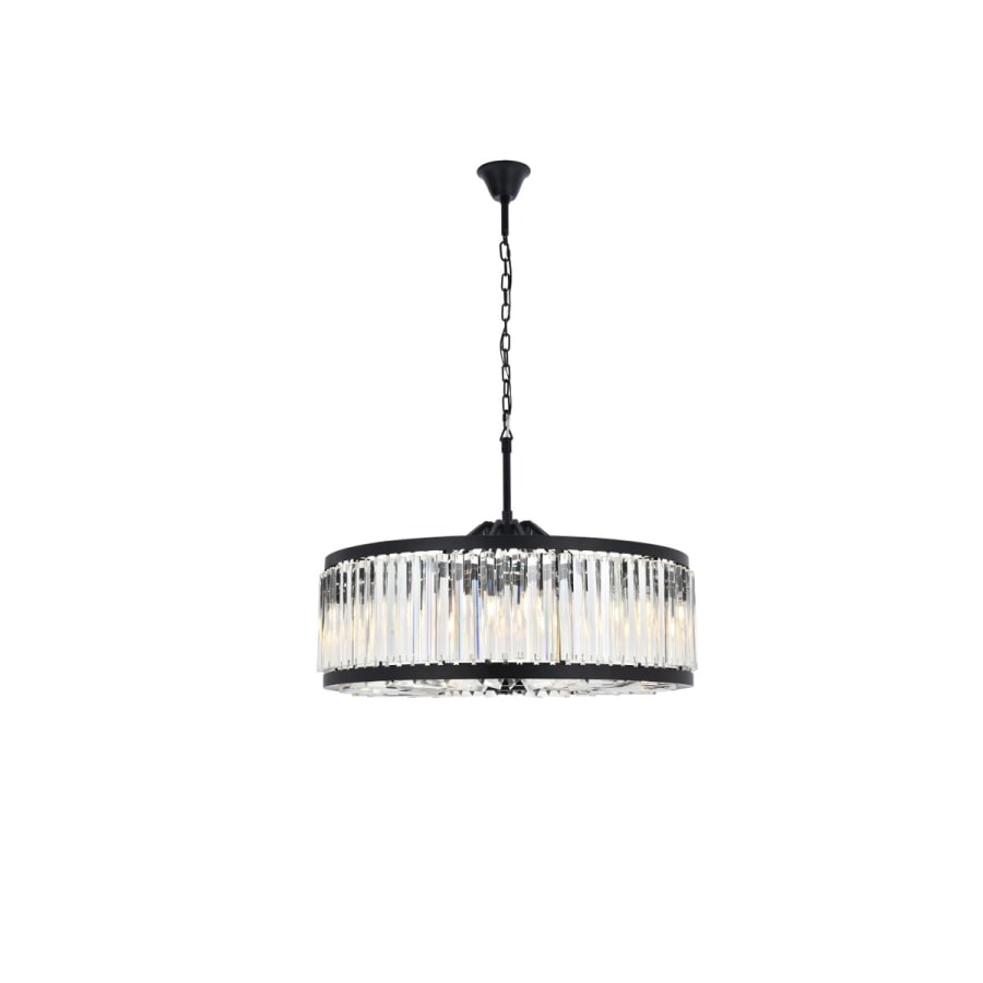 Elegant Lighting Chelsea 10 Light 36" Wide Crystal Drum Chandelier with Clear Royal Cut Crystals