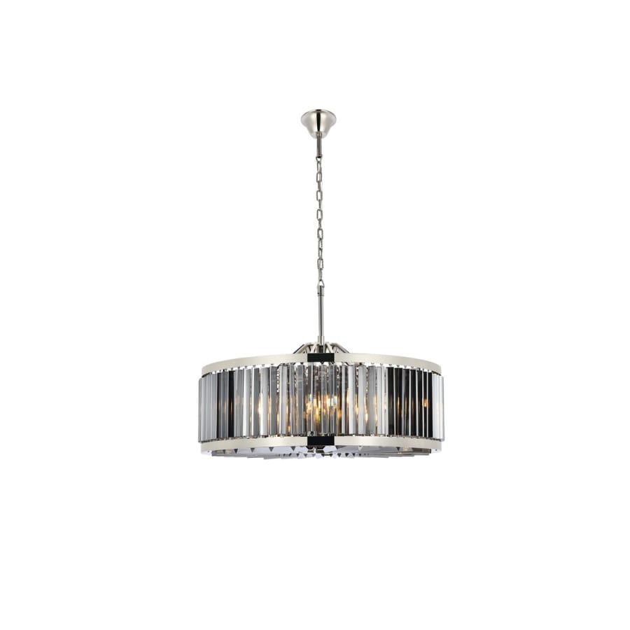 Elegant Lighting Chelsea 10 Light 36" Wide Crystal Drum Chandelier with Silver Shade Royal Cut Crystals