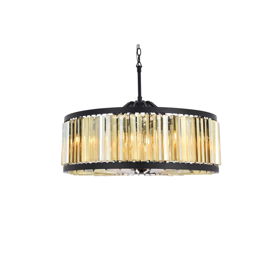 Elegant Lighting Chelsea 10 Light 36" Wide Crystal Drum Chandelier with Golden Teak Royal Cut Crystals