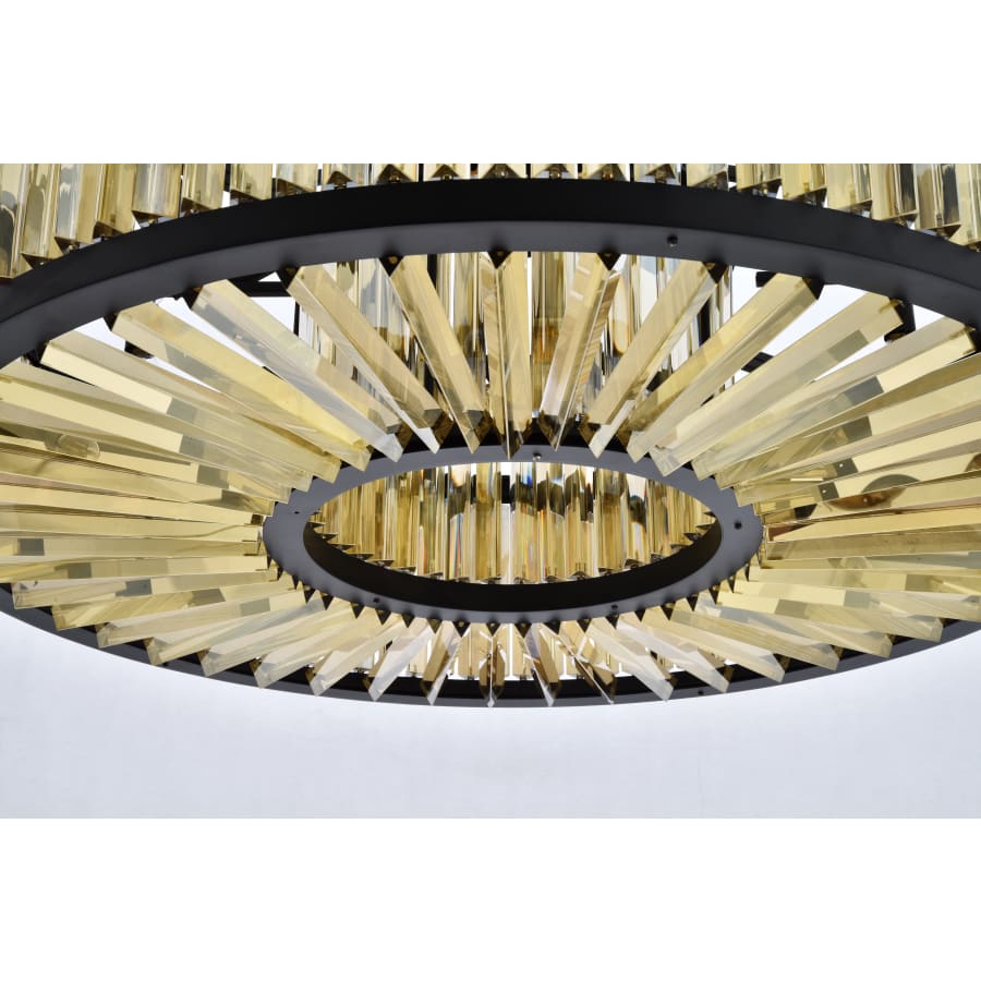 Elegant Lighting Chelsea 10 Light 44" Wide Crystal Drum Chandelier with Golden Teak Royal Cut Crystals