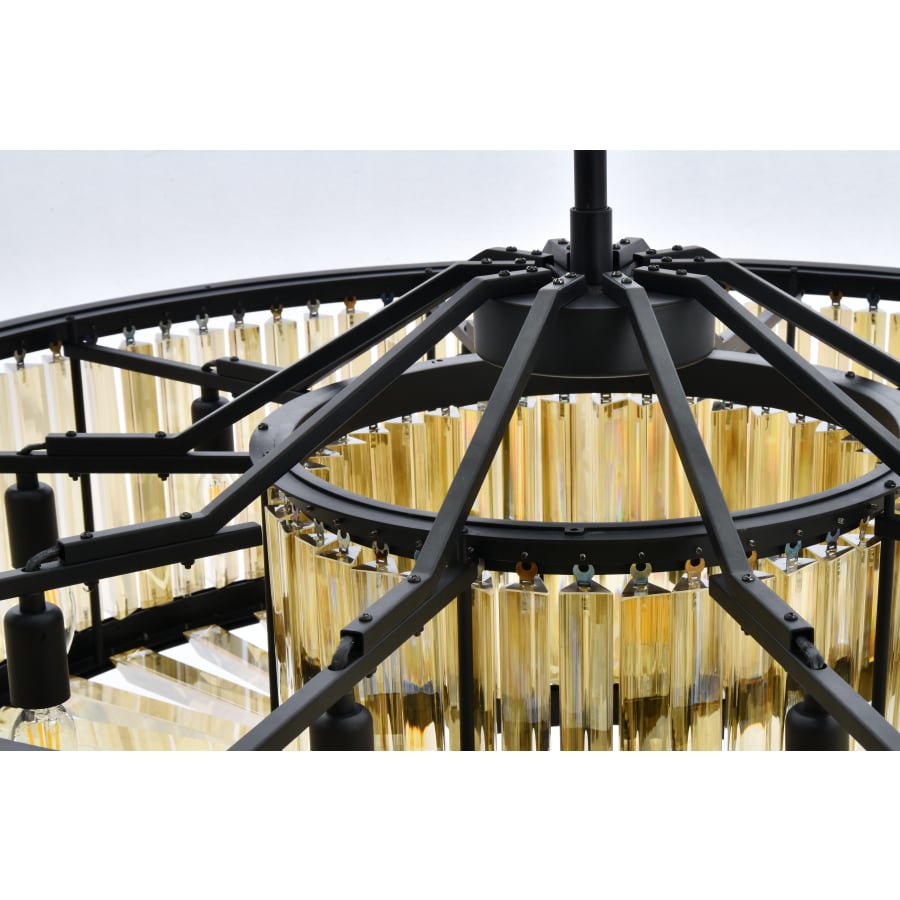 Elegant Lighting Chelsea 10 Light 44" Wide Crystal Drum Chandelier with Golden Teak Royal Cut Crystals