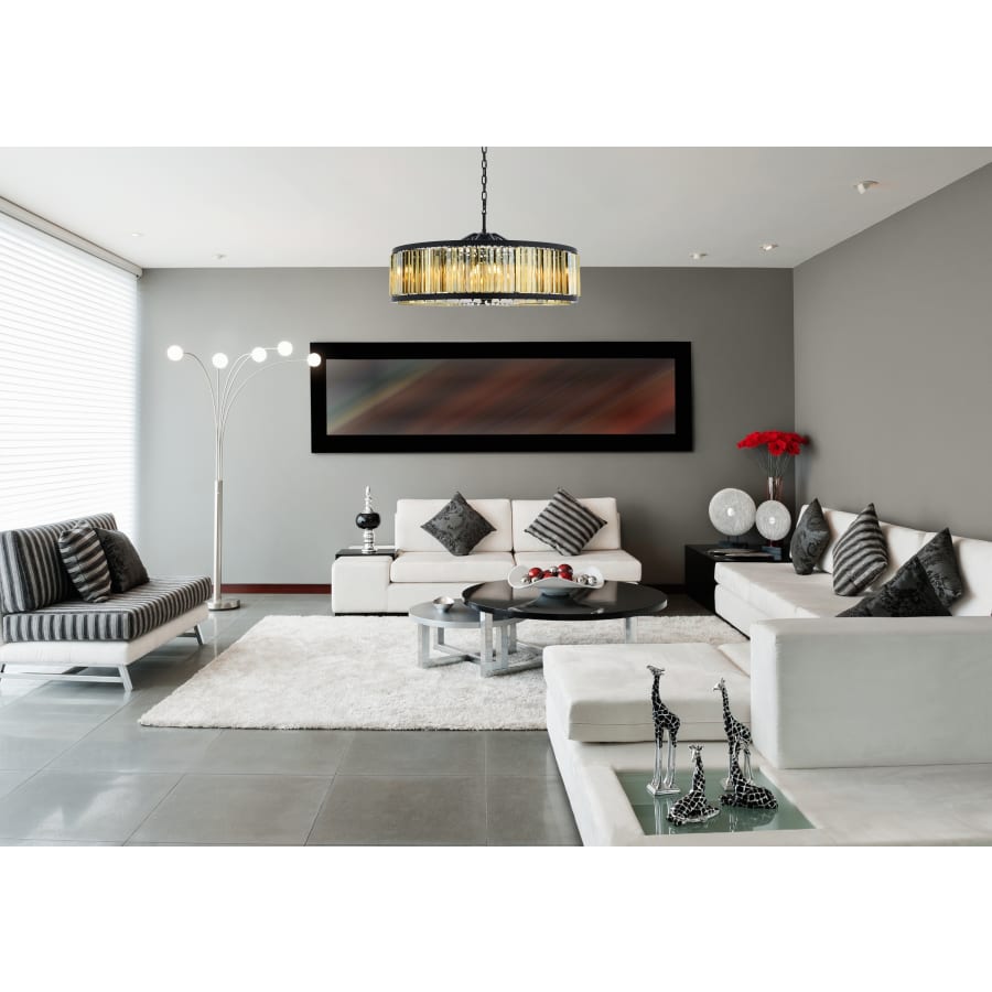 Elegant Lighting Chelsea 10 Light 44" Wide Crystal Drum Chandelier with Golden Teak Royal Cut Crystals