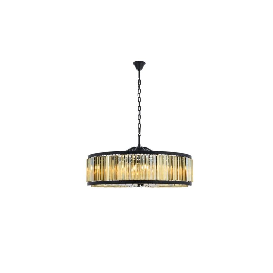 Elegant Lighting Chelsea 10 Light 44" Wide Crystal Drum Chandelier with Golden Teak Royal Cut Crystals